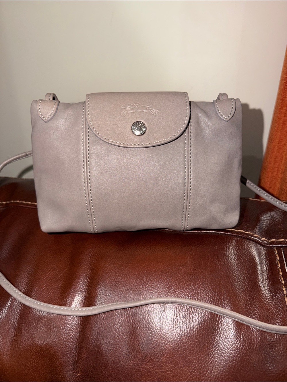 ‼️Authentic Longchamp Le Pliage Cuir Leather Crossbody Bag